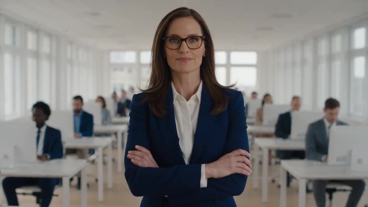 A manager overseeing her team at work